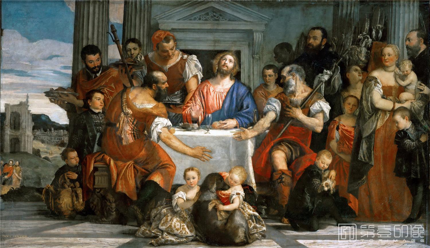 油画-卢浮宫-Paolo VeronesePilgrims of Emmaus-1419